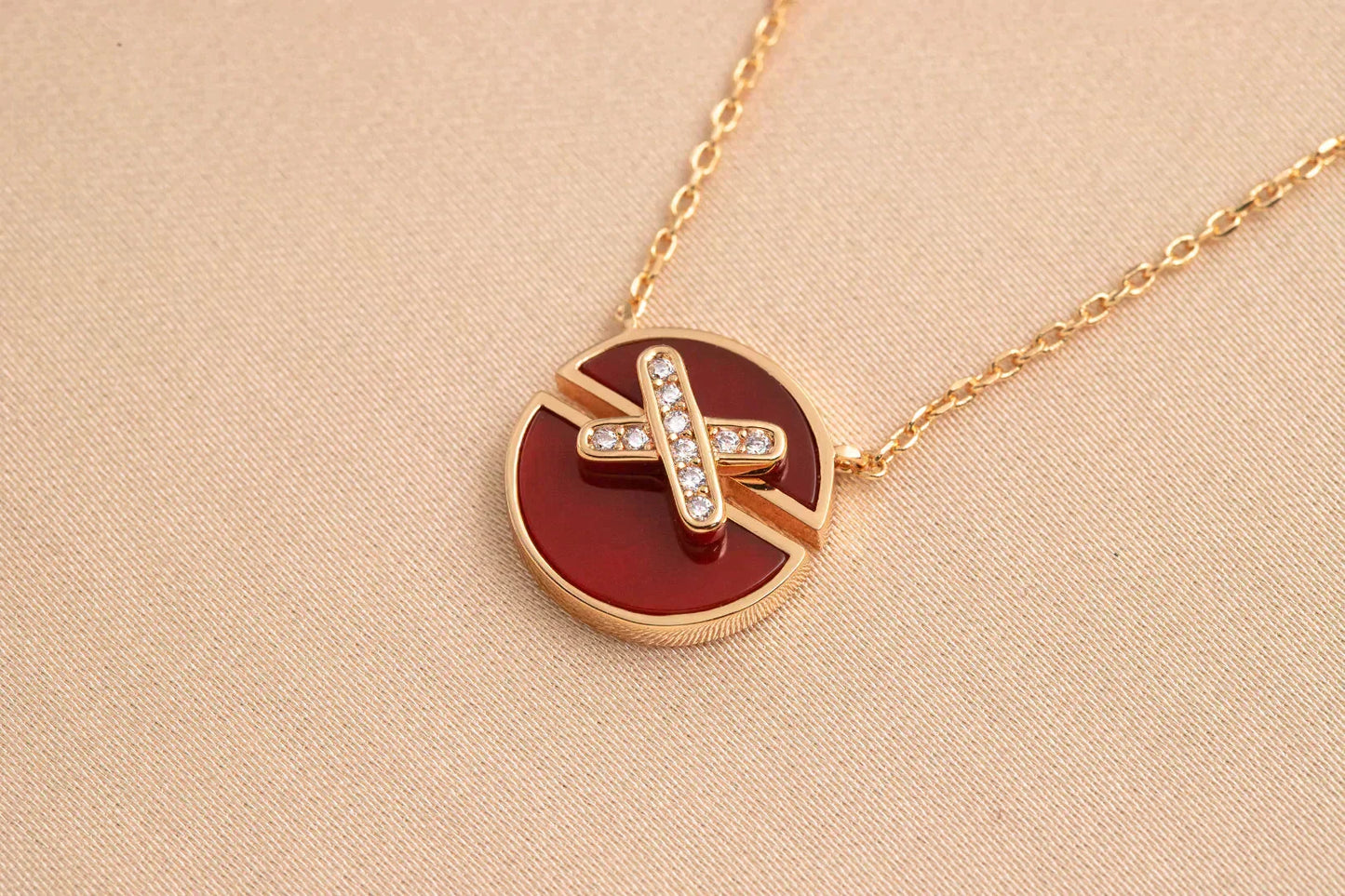 [Lumi Jewelry]JEUX DE ROSE GOLD DIAMOND NECKLACE