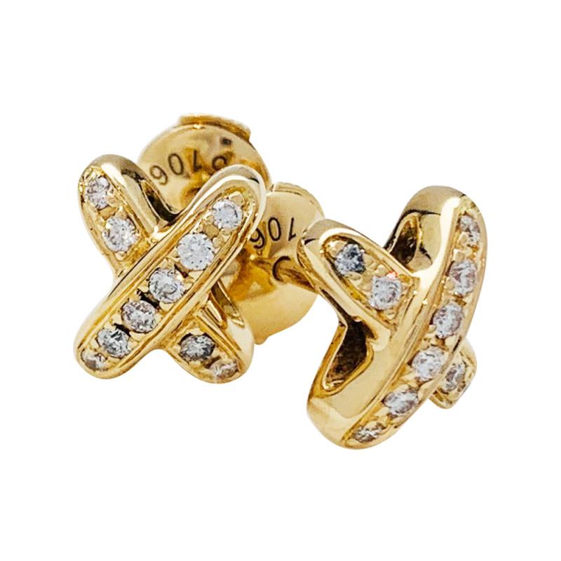 [Lumi Jewelry]JEUX DE GOLD DIAMOND EARRINGS