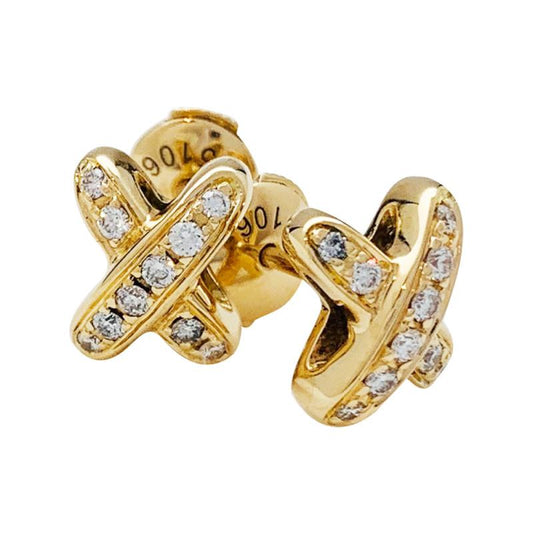 [Lumi Jewelry]JEUX DE GOLD DIAMOND EARRINGS