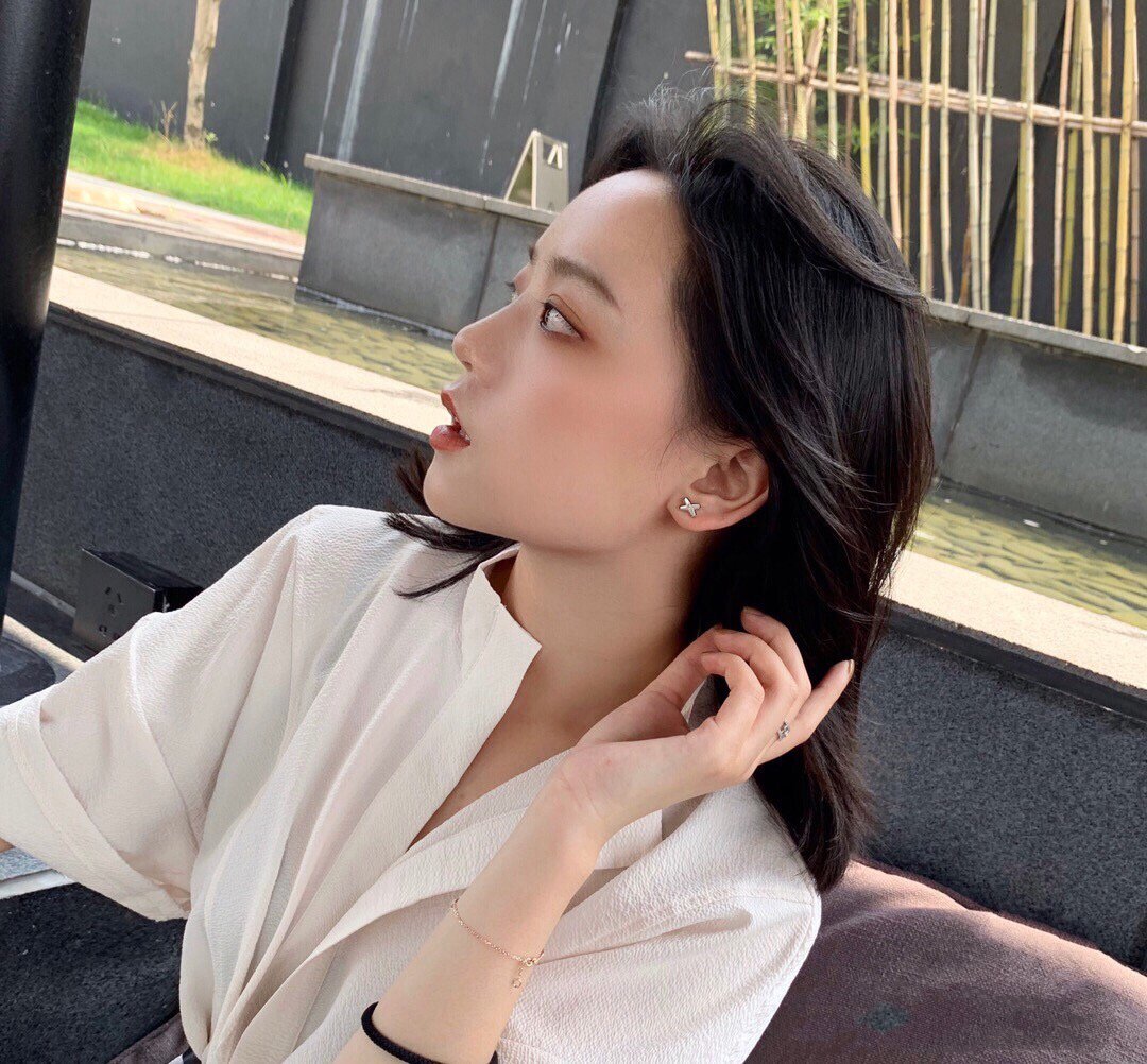 [Lumi Jewelry]JEUX DE WHITE MOP ROSE GOLD DIAMOND EARRINGS
