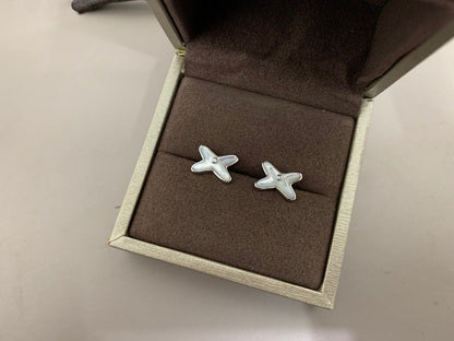 [Lumi Jewelry]JEUX DE WHITE MOP SILVER DIAMOND EARRINGS