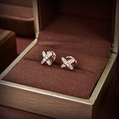 [Lumi Jewelry]JEUX DE GOLD DIAMOND EARRINGS