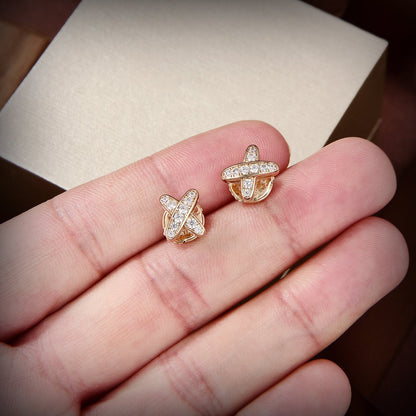 [Lumi Jewelry]JEUX DE GOLD DIAMOND EARRINGS
