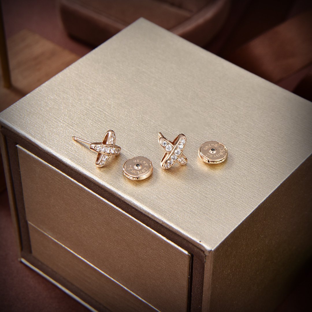 [Lumi Jewelry]JEUX DE GOLD DIAMOND EARRINGS