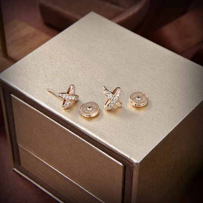 [Lumi Jewelry]JEUX DE GOLD DIAMOND EARRINGS