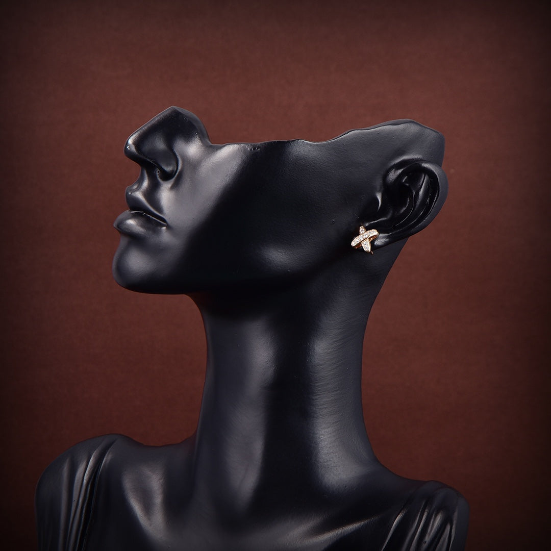 [Lumi Jewelry]JEUX DE GOLD DIAMOND EARRINGS