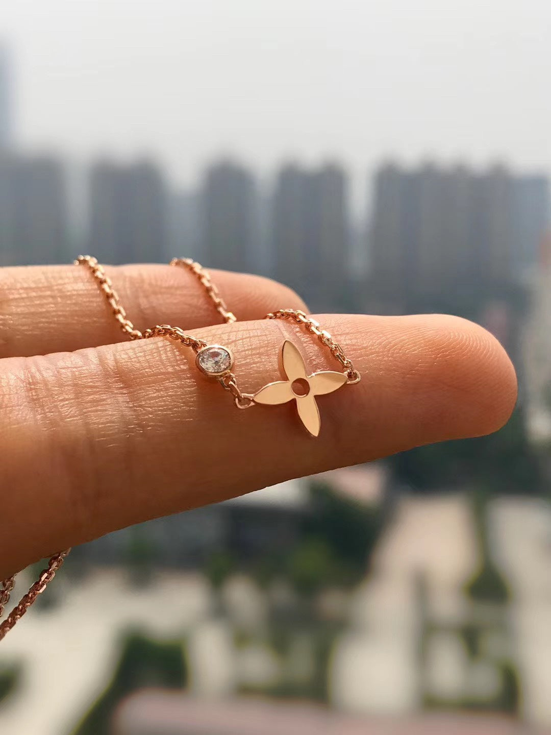[Lumi Jewelry]BLOSSOM PENDANT PINK GOLD AND DIAMOND