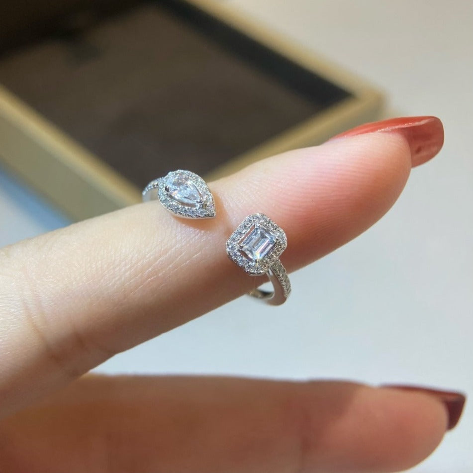 [Lumi Jewelery]MY TWIN TOI & MOI SILVER DIAMOND RING