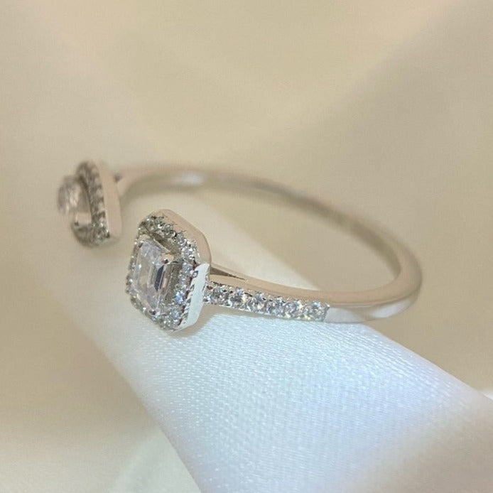 [Lumi Jewelery]MY TWIN TOI & MOI SILVER DIAMOND RING