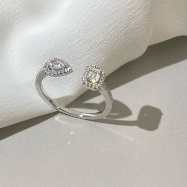 [Lumi Jewelery]MY TWIN TOI & MOI SILVER DIAMOND RING