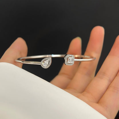 [Lumi Jewelery]JONC FLEX MY TWIN TOI & MOI SILVER DIAMOND BRACELET