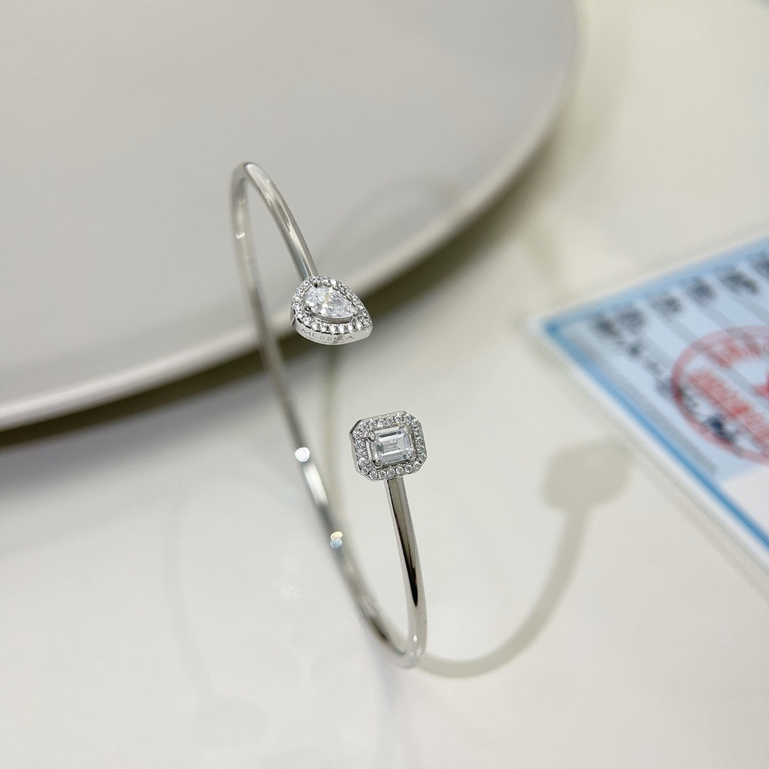 [Lumi Jewelery]JONC FLEX MY TWIN TOI & MOI SILVER DIAMOND BRACELET