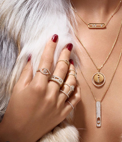 [Lumi Jewelery]LUCKY MOVE PM NECKLACE PINK GOLD DIAMOND