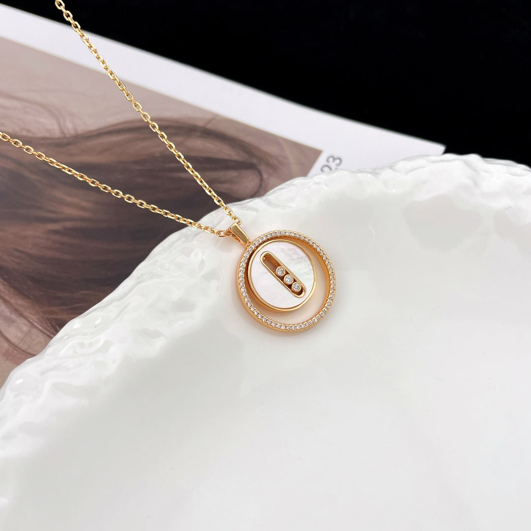 [Lumi Jewelery]LUCKY MOVE MM NACRE BLANCHE DIAMOND NECKLACE