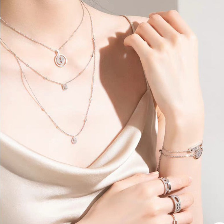[Lumi Jewelery]LUCKY MOVER PM PAVED NECKLACE
