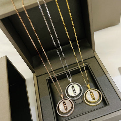 [Lumi Jewelery]LUCKY MOVE MM NACRE BLANCHE DIAMOND NECKLACE