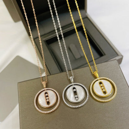 [Lumi Jewelery]LUCKY MOVE MM NACRE BLANCHE DIAMOND NECKLACE