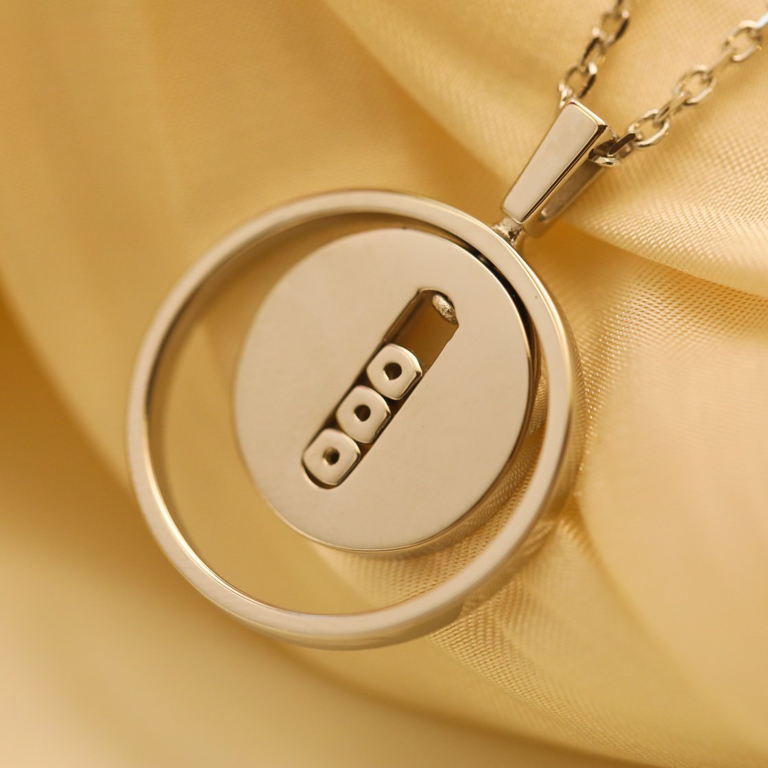 [Lumi Jewelery]LUCKY MOVE MM SILVER DIAMOND NECKLACE