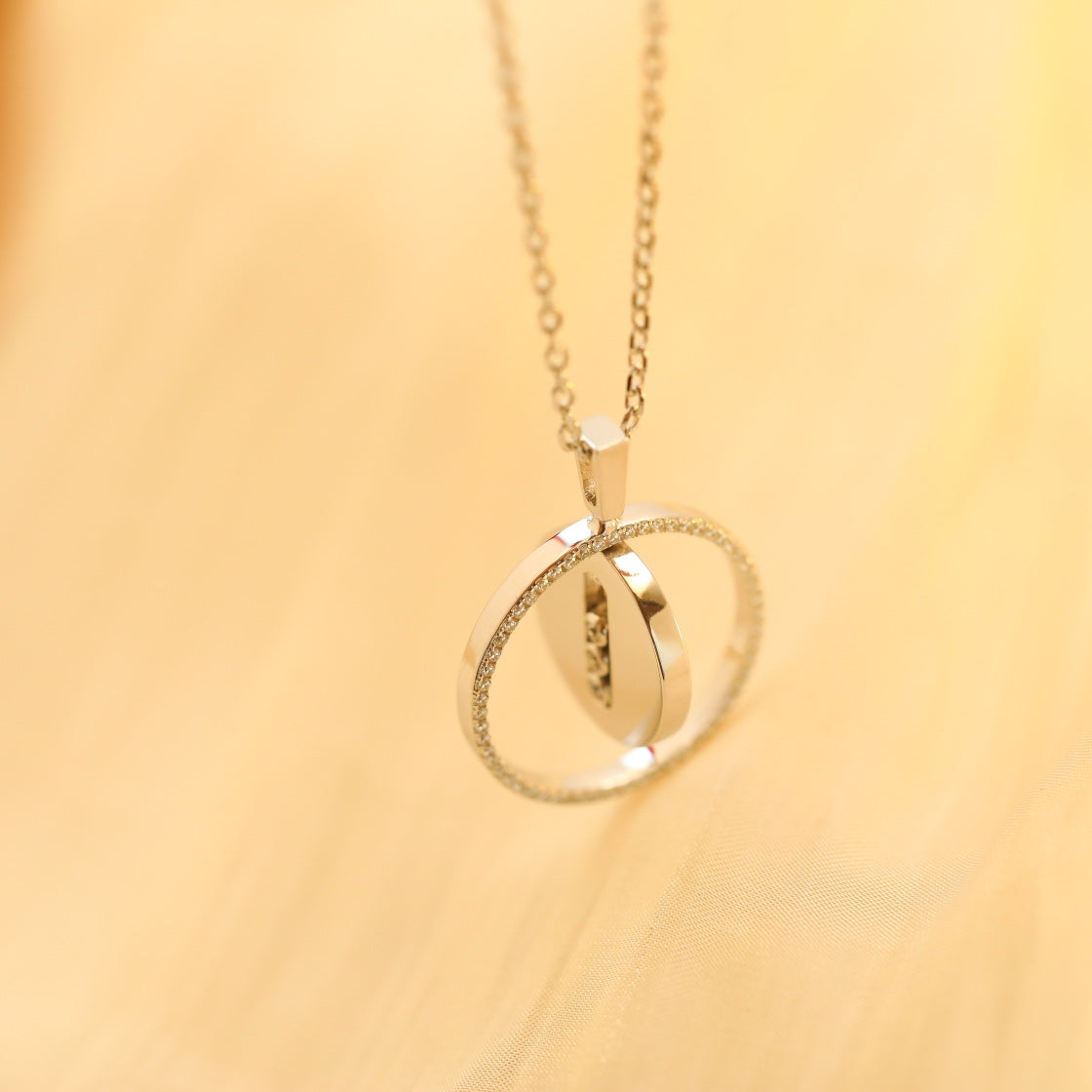 [Lumi Jewelery]LUCKY MOVE MM SILVER DIAMOND NECKLACE