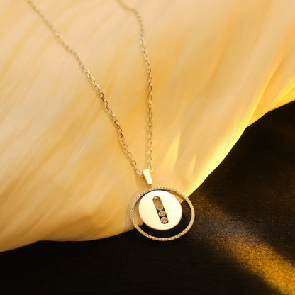 [Lumi Jewelery]LUCKY MOVE MM SILVER DIAMOND NECKLACE