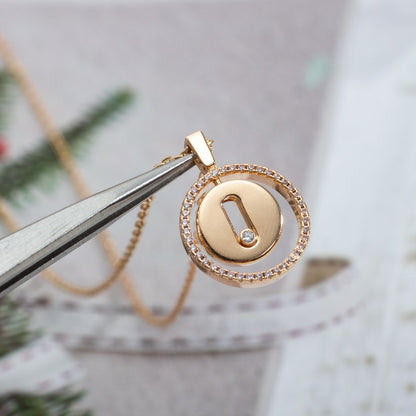 [Lumi Jewelery]LUCKY MOVE PM NECKLACE PINK GOLD DIAMOND