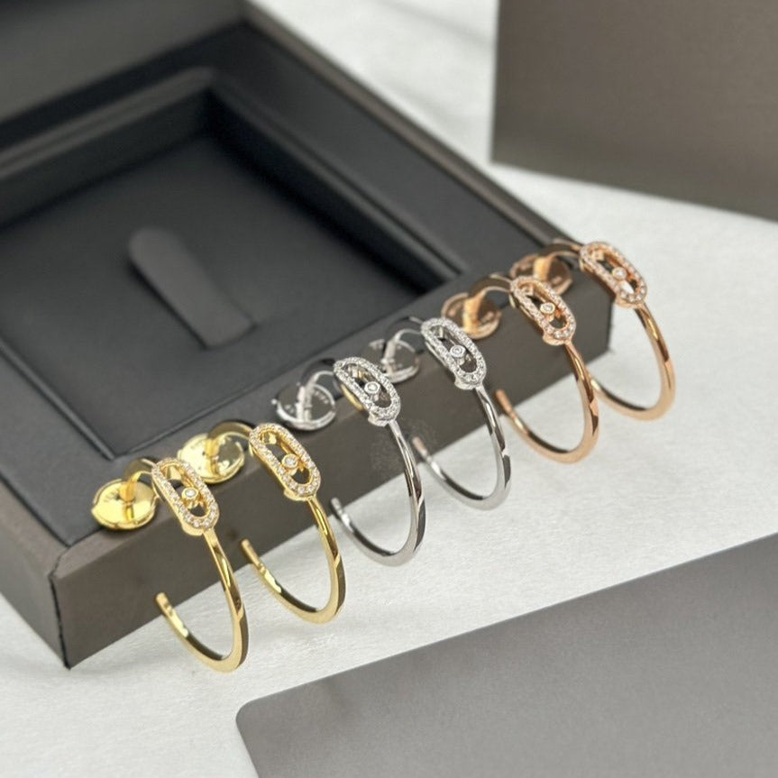 [Lumi Jewelery]CREOLES MOVE UNO PM DIAMOND EARRINGS