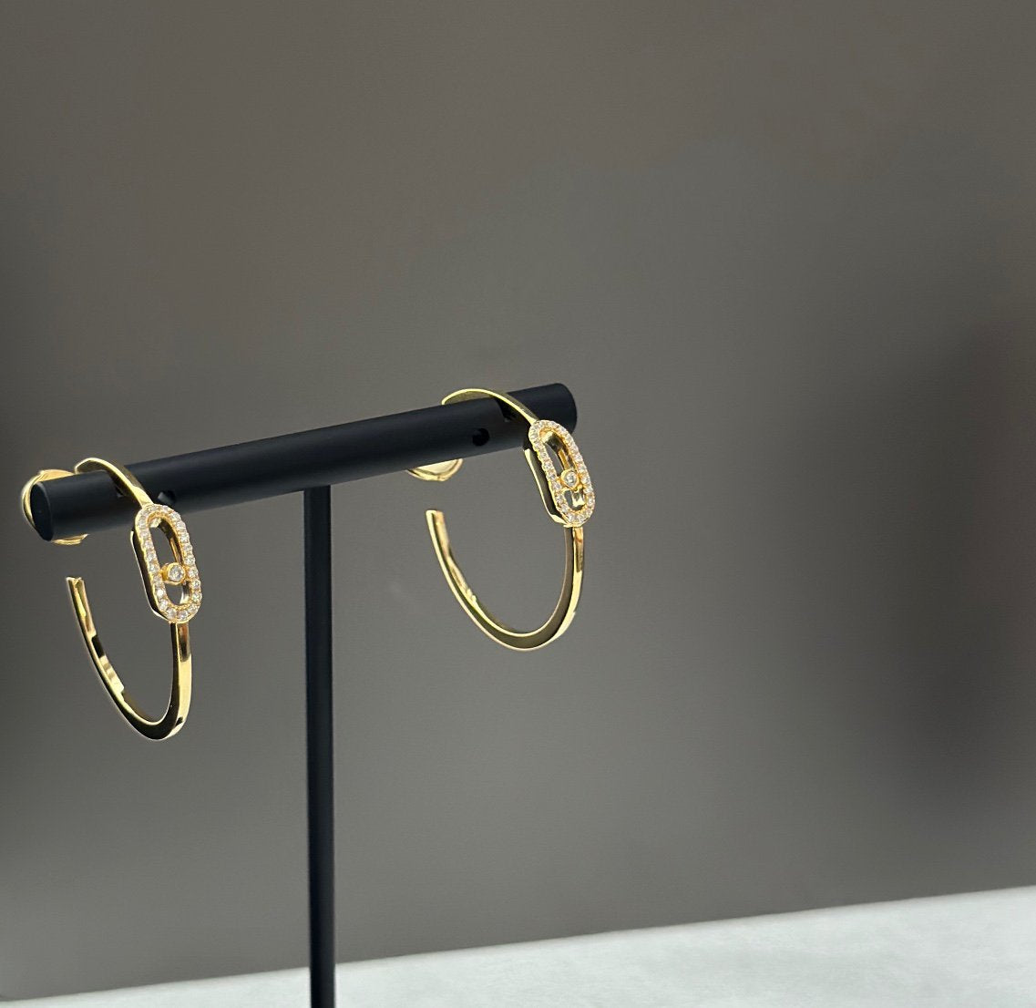 [Lumi Jewelery]CREOLES MOVE UNO PM DIAMOND EARRINGS