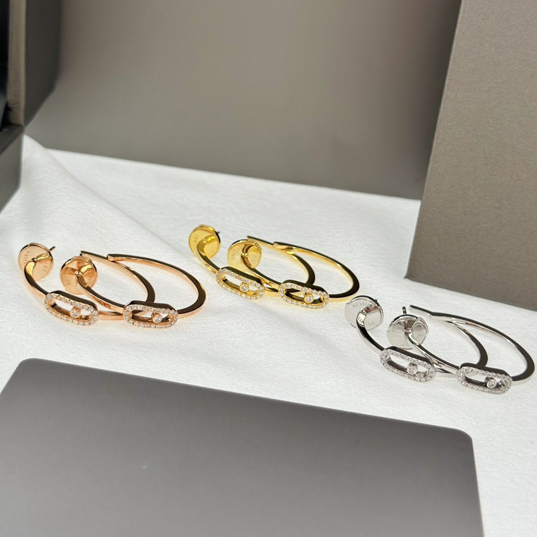 [Lumi Jewelery]CREOLES MOVE UNO PM DIAMOND EARRINGS