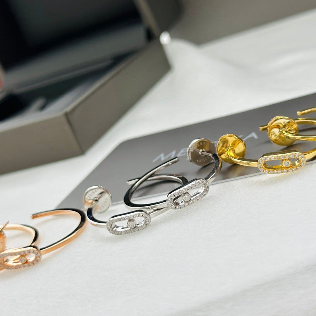 [Lumi Jewelery]CREOLES MOVE UNO PM DIAMOND EARRINGS
