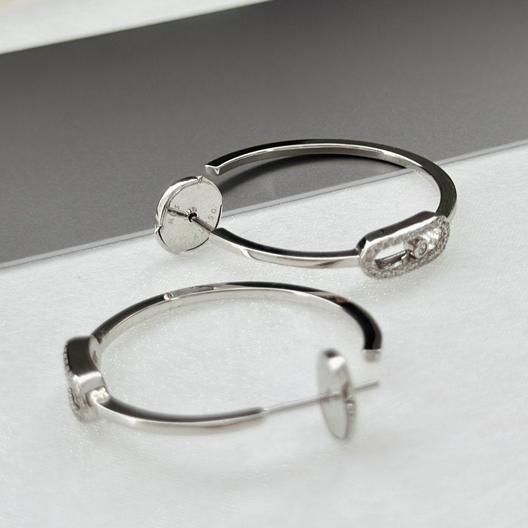 [Lumi Jewelery]CREOLES MOVE UNO PM DIAMOND EARRINGS