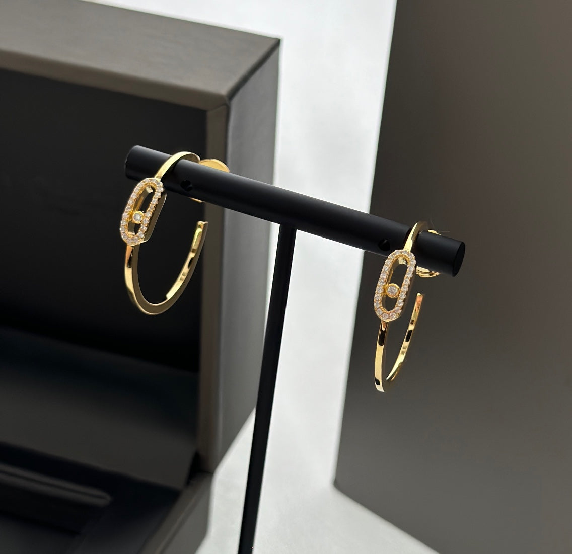 [Lumi Jewelery]CREOLES MOVE UNO PM DIAMOND EARRINGS
