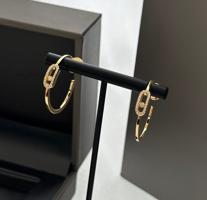 [Lumi Jewelery]CREOLES MOVE UNO PM DIAMOND EARRINGS