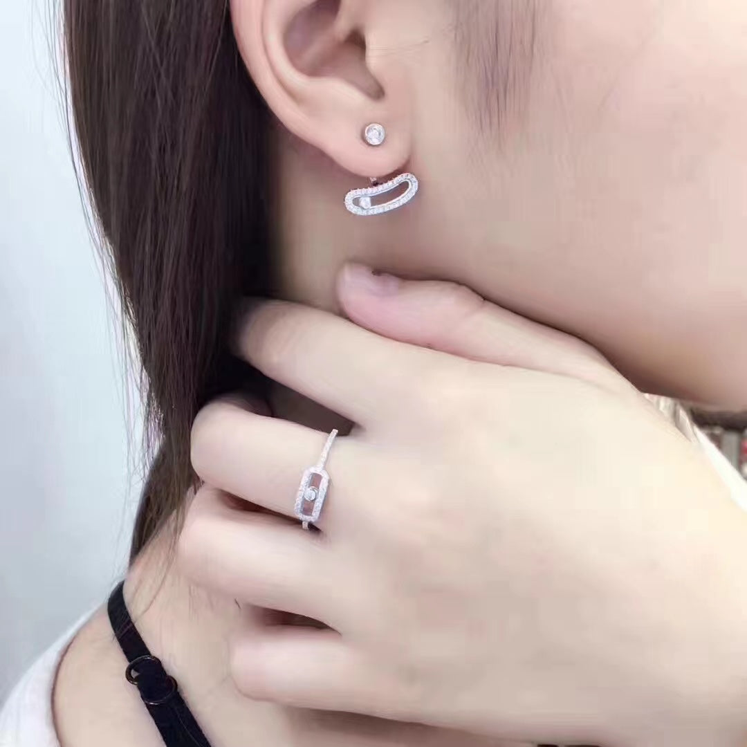 [Lumi Jewelery]MOVE UNO SILVER DIAMOND EARRINGS