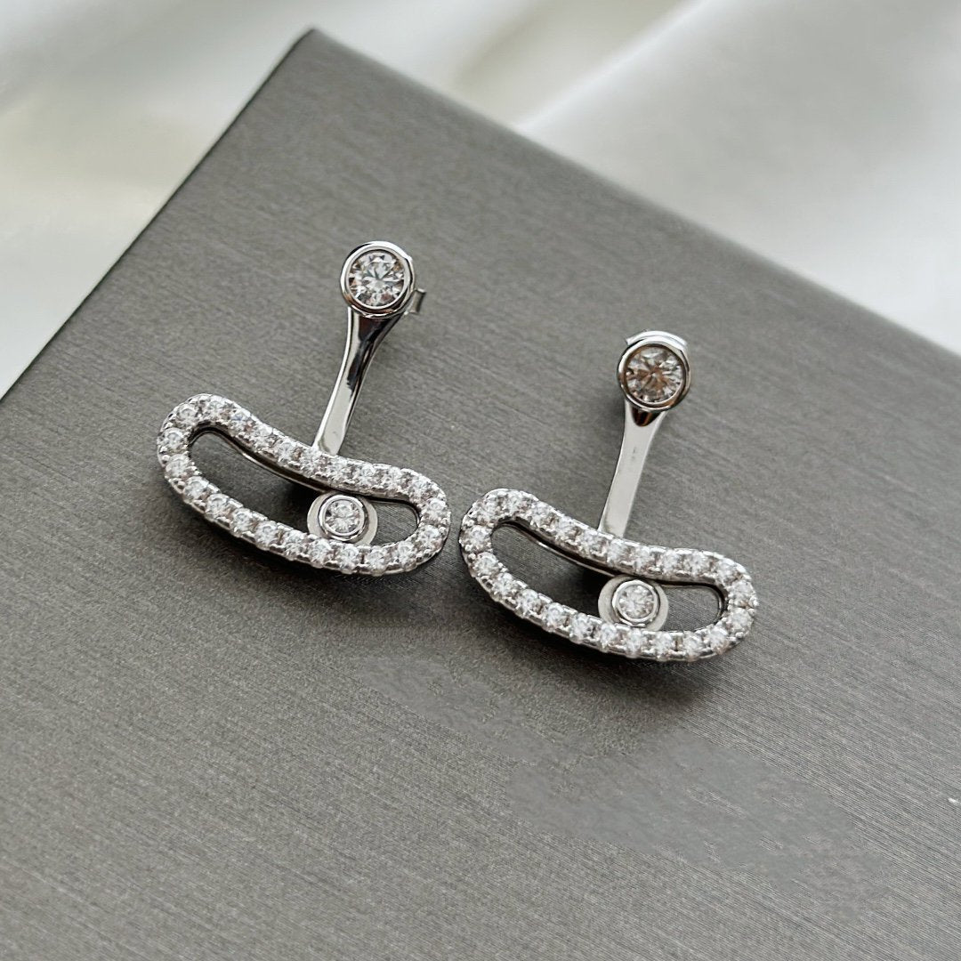 [Lumi Jewelery]MOVE UNO SILVER DIAMOND EARRINGS