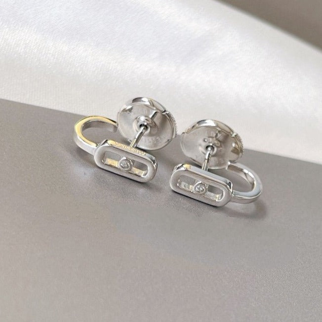 [Lumi Jewelery]CREOLES MOVE UNO MINI 1 DIAMOND EARRINGS
