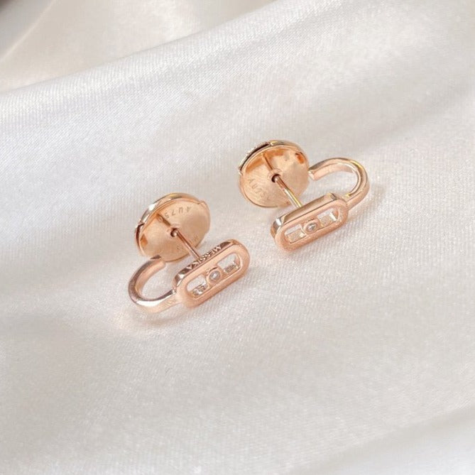 [Lumi Jewelery]CREOLES MOVE UNO MINI 1 DIAMOND EARRINGS