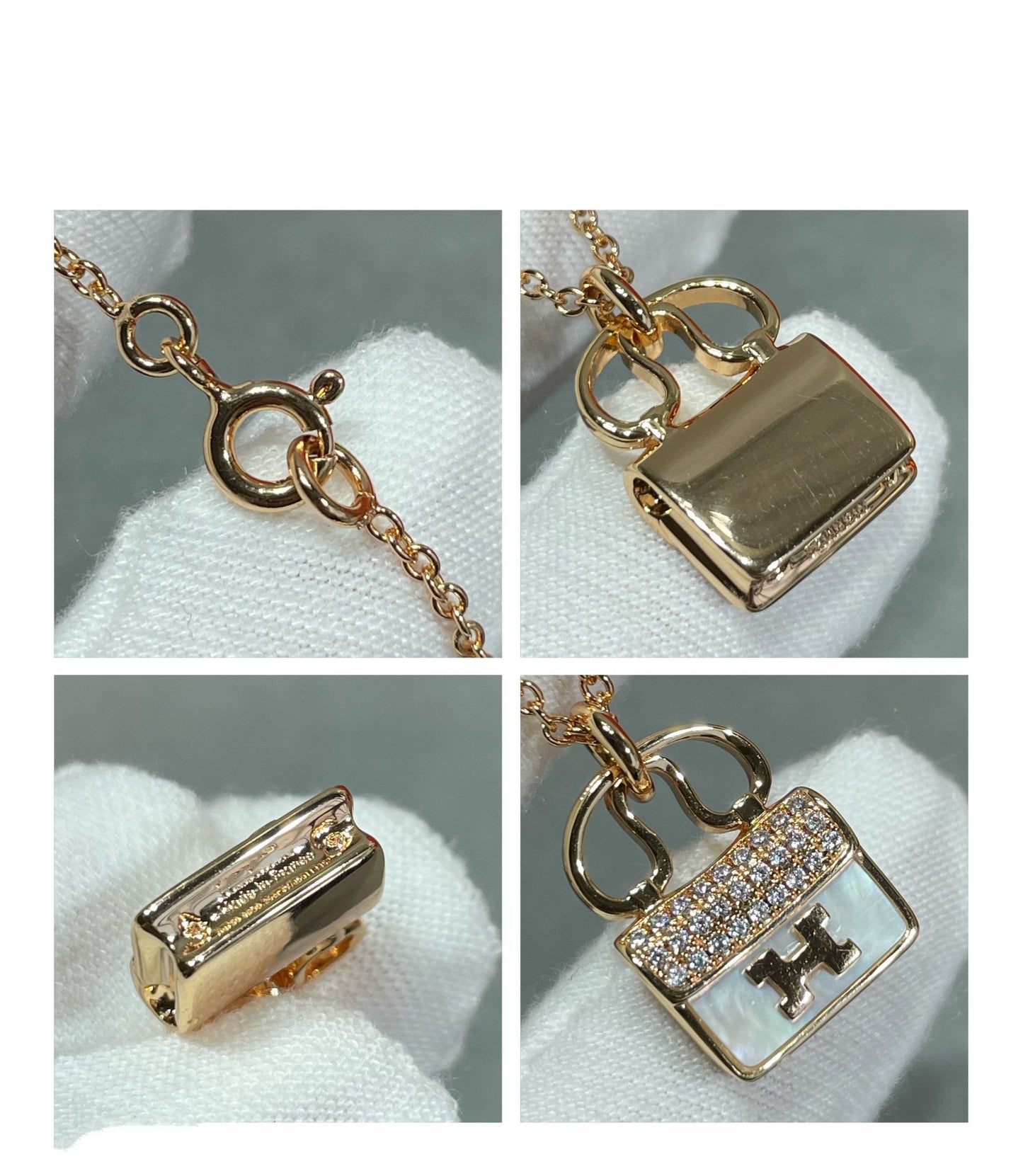 [Lumi Jewelry]H CIRCE MOISSANITE PENDANT NECKLACE GOLD