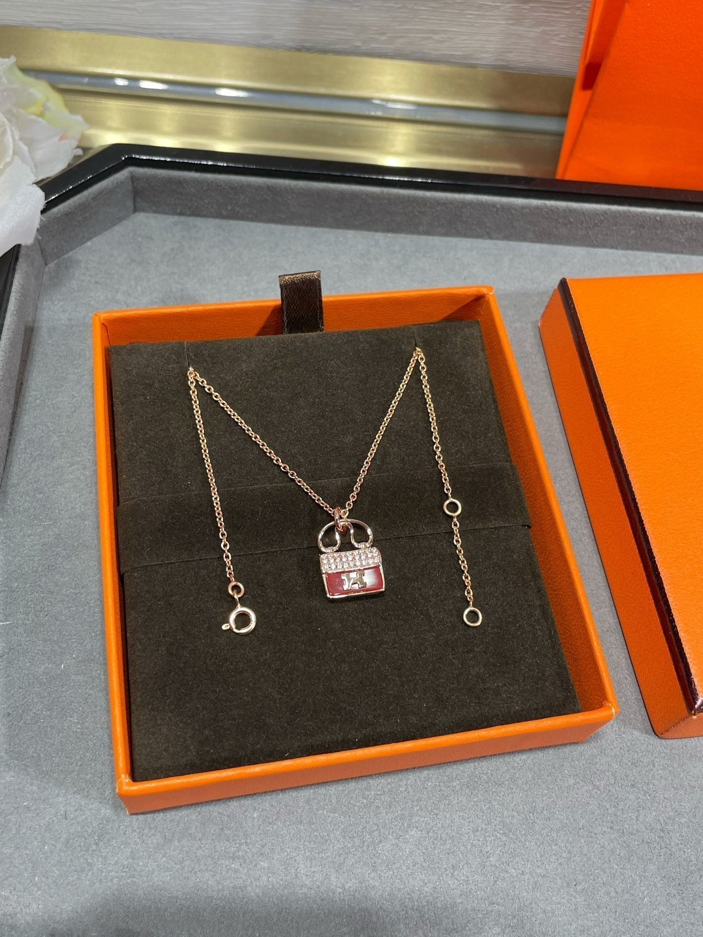[Lumi Jewelry]H CIRCE MOISSANITE PENDANT NECKLACE GOLD