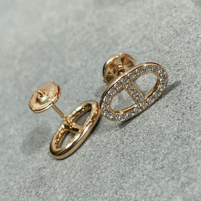 [Lumi Jewelry]HM FULL DIAMOND PIG NOSE STUD EARRINGS