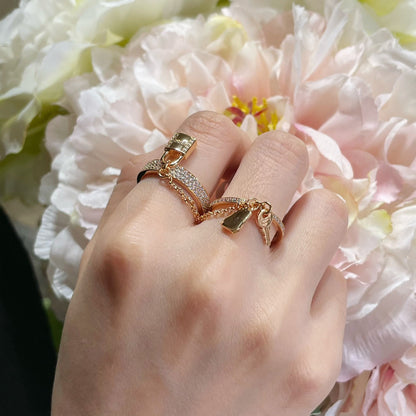 [Lumi Jewelry]HM KELLY CLOCHETTE DOUBLE RING IN  WITH DIAMONDS