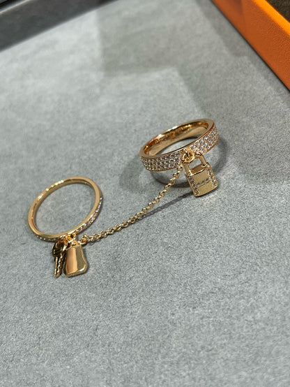 [Lumi Jewelry]HM KELLY CLOCHETTE DOUBLE RING IN  WITH DIAMONDS