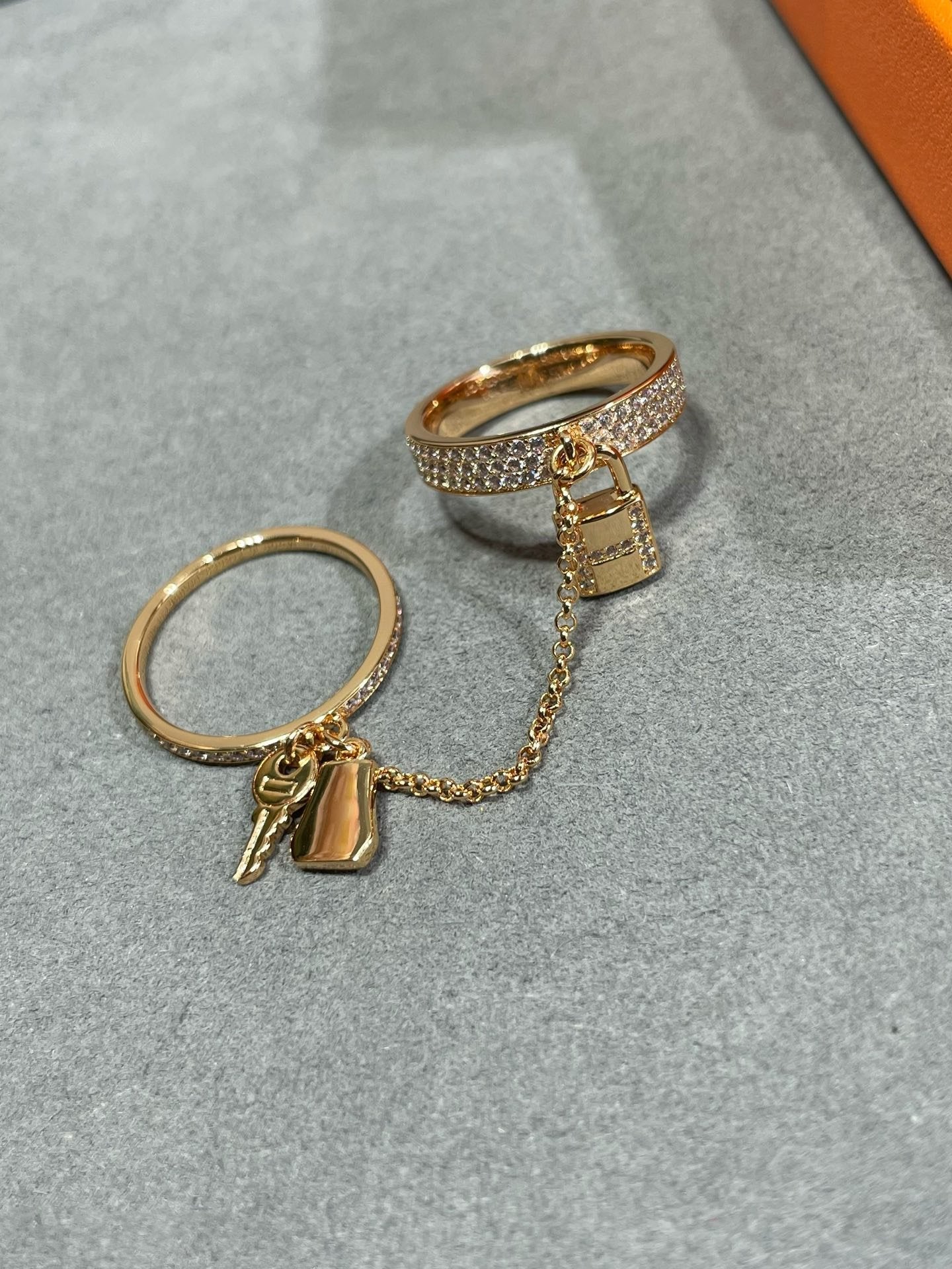 [Lumi Jewelry]HM KELLY CLOCHETTE DOUBLE RING IN  WITH DIAMONDS
