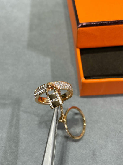 [Lumi Jewelry]HM KELLY CLOCHETTE DOUBLE RING IN  WITH DIAMONDS