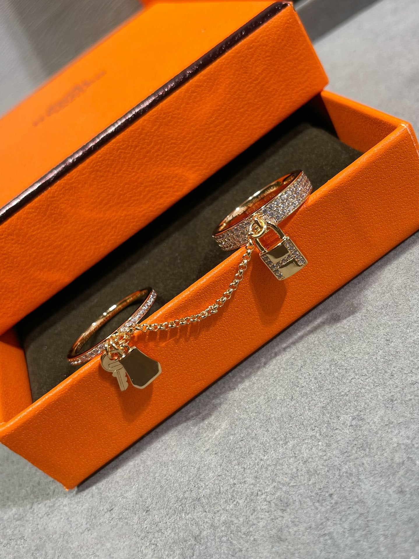 [Lumi Jewelry]HM KELLY CLOCHETTE DOUBLE RING IN  WITH DIAMONDS