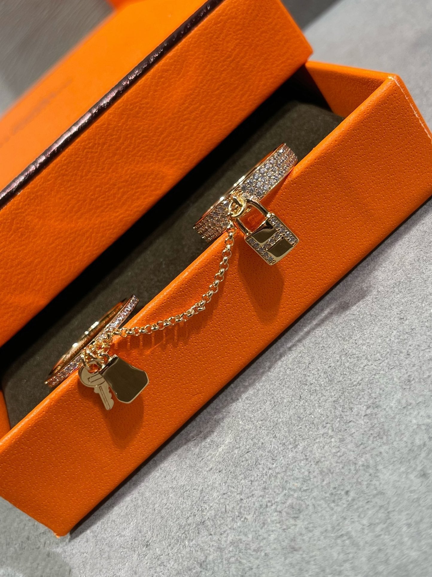 [Lumi Jewelry]HM KELLY CLOCHETTE DOUBLE RING IN  WITH DIAMONDS