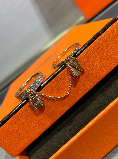 [Lumi Jewelry]HM KELLY CLOCHETTE DOUBLE RING IN  WITH DIAMONDS
