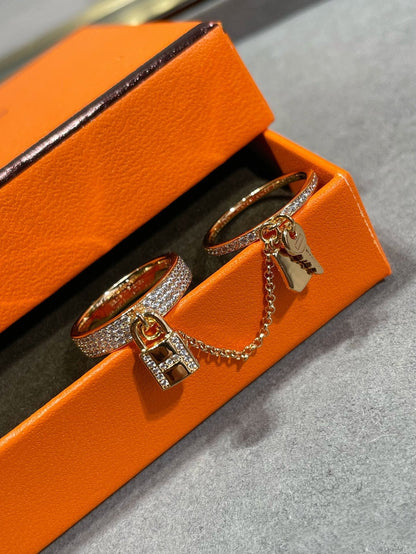 [Lumi Jewelry]HM KELLY CLOCHETTE DOUBLE RING IN  WITH DIAMONDS