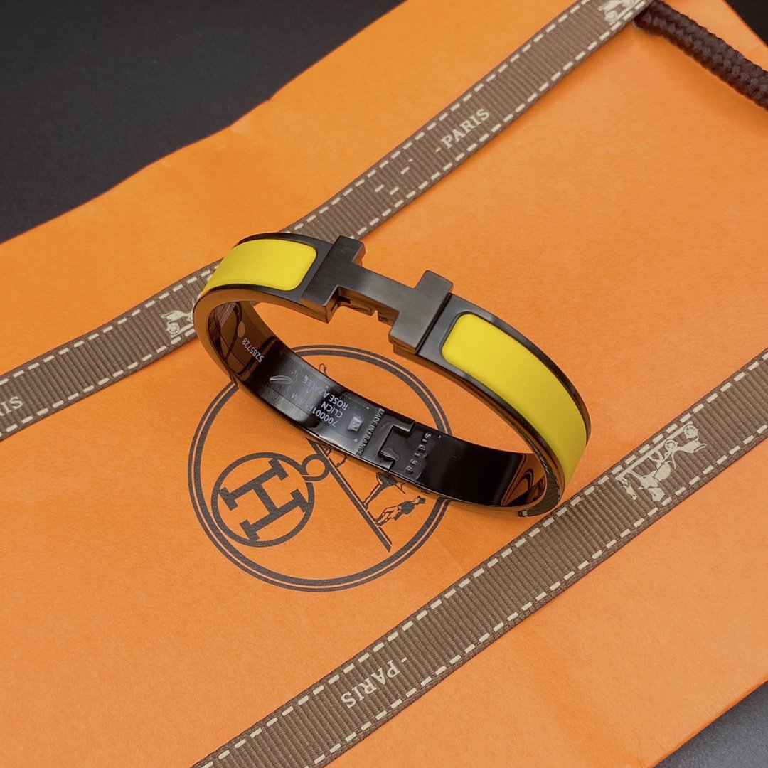 [Lumi Jewelry]CLIC HM SO BLACK YELLOW BRACELET