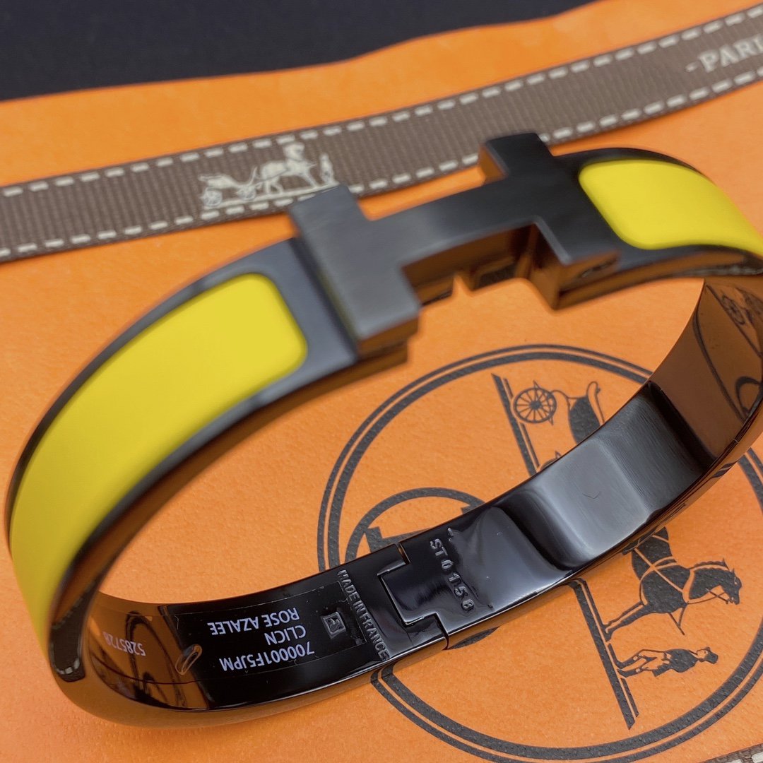 [Lumi Jewelry]CLIC HM SO BLACK YELLOW BRACELET