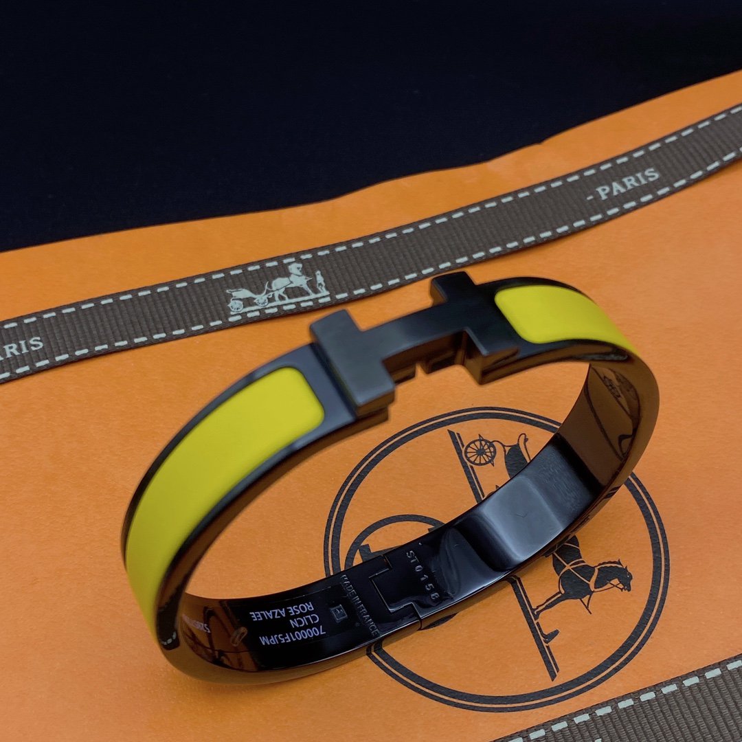 [Lumi Jewelry]CLIC HM SO BLACK YELLOW BRACELET